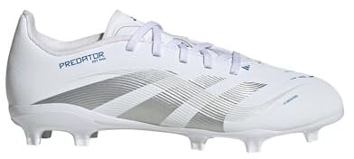 adidas Unisex Kids' Bota de fútbol Predator League césped Natural seco/multisuperficie (Adolescentes), Cloud White/Silver Metallic/Bright Royal, 31
