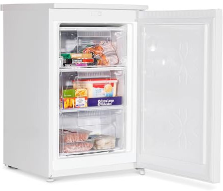Baridi 55cm Undercounter Freezer with Adjustable Thermostat, 85L, White - DH250