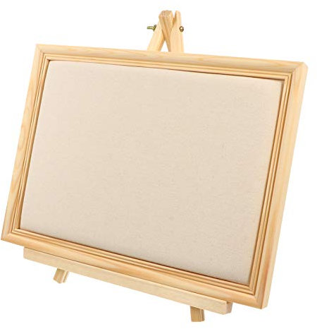 FONDOTIN 1Stk Bilderrahmen-Ohrringhalter Regalhalterungen steht Karte Bild-Halskette Einheit Tür aufbewahrung für schmuck schmuck-aufbewahrung Ausstellungsregale Schmuckhalter hölzern Beige