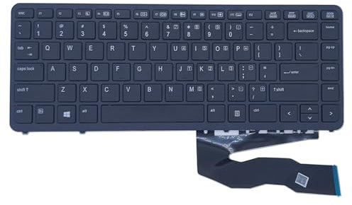 Nuevo reemplazo de teclado de diseño de EE. UU. para HP EliteBook 745 G2 840 G1 portátil no retroiluminado teclado negro con marco