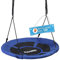 ZERRO Altalena a Nido Ø 100 cm, Portata 150 kg Regolabile da Esterno/Interno Rotonda per Bambini e Adulti da Giardino,Blu