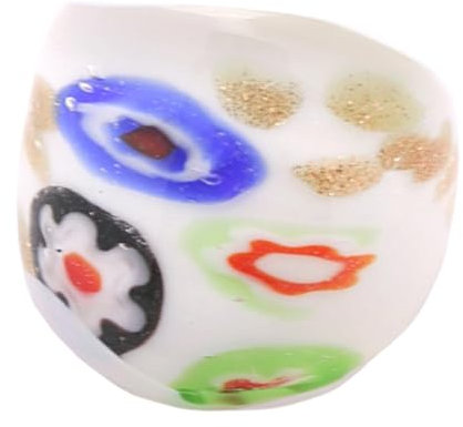 JAMNGHB Exquisitos anillos de cristal de Murano de inspiración étnica, elegante accesorio de fiesta para mujer, vidrio/esmaltado