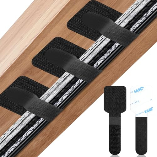 KOVSGQ Bridas Reutilizables Organizador Cables Escritorio Organizador De Cables Sujeta Cables Adhesivo 100 Piezas para Tv Pc Portátil Ethernet Escritorio Cables De Carga Mesita De Noche (Negro)