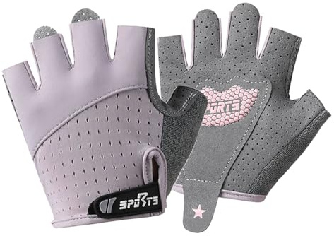 Fahrradhandschuhe Kinder Fingerlose Handschuhe für Jungen Mädchen 5-8 Jahre Reithandschuhe Kinder Atmungsaktive Halbfinger Handschuhe Kind Rutschfeste Sport Handschuhes für Rollschuhlaufen Klettern