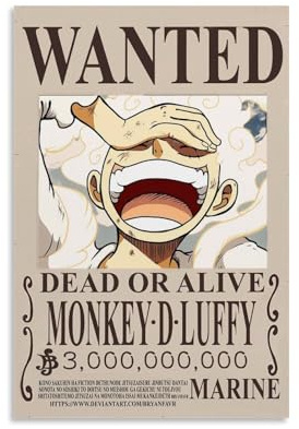 Classic Anime Japanese Wanted Luffy Canvas Poster Für Zimmer, Ästhetische Leinwand-Wandkunst, Schlafzimmer-Dekor Poster 16x24inch(40x60cm)