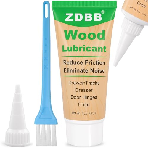 ZDBB Wood Drawer Wax Lubricant Paste Door Lubricant Wear-Resistant Eliminate Sticking Noise Loosen Drawer Slide Grease for Wood Furniture, Window Track, Sliding Glass Doors, Hinges, 1 oz 1-Pack