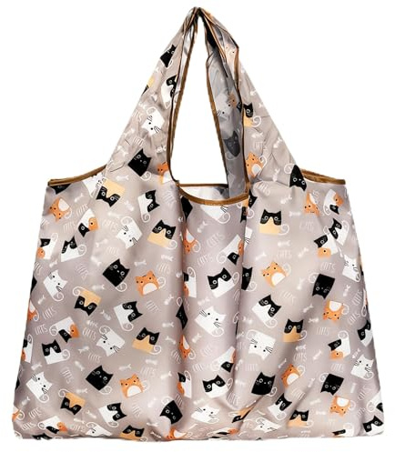 LinsLiliana Große Faltbare Einkauftasche 50x66cm, Wiederverwendbare Reisetasche Schnelltrocknend Strandtasche Reißfest Handtasche für Einkauf Reise Ausflug, Weich Leicht