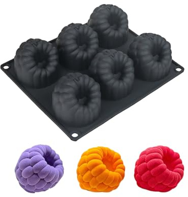 HanQZen Set de moules à gâteau en silicone 3D fraise et framboise - Moules à dessert flexibles pour mousses, brownies, gelée, glaces et sucreries (motif fruits) (noir)