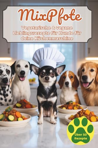 MixPfote – vegetarische & vegane Lieblingsrezepte für Hunde für deine Küchenmaschine: 50 Rezepte - Hauptgerichte, Snacks & Leckerlis aus der Küchenmaschine, schnell, unkompliziert & ohne Zusätze