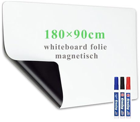 LYZZXI Magnetische Whiteboard Folie Ohne Bohren: Kinderideen entfalten | Magnettafel Selbstklebend für Zeichnungen Monatspläne und Lerninhalte - 90 × 180 cm glatt beschreibbar leicht montiert