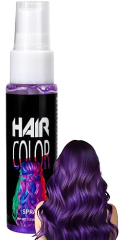 Lila Haarfarbe Spray - Haartönung Auswaschbar - Temporäre Haarfarbe Lila - Schnelle Haarspray Farbe Violett - Sanft Tönung Haare Haarfärbemittel für Party, Festival & Cosplay