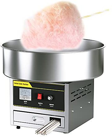 1200W Commercial Cotton Candy Machine, Professional Cotton Candy Maker, Electric Candy Floss Maker for Birthday Party, Silver