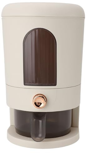 Rengue Cubo de Almacenamiento de Arroz Recipiente para Granos Blancos de Leche con Tapa Sellada y Taza Medidora Capacidad de 25 Libras para Despensa de Cocina Uso Diario Familiar Control de Humedad a