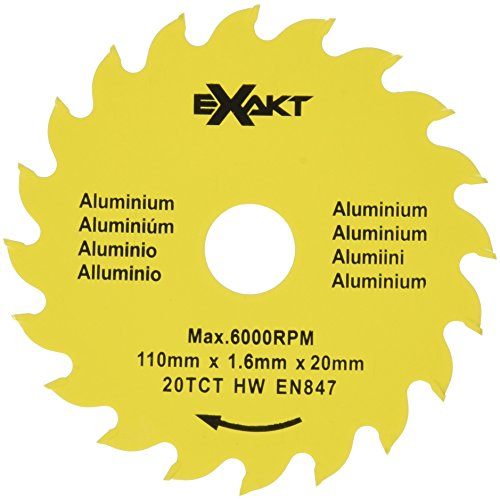Sägeblatt 20TCTA für Aluminium | Präzisions-Kreissägeblatt z. B. für Handkreissäge Exakt DC-270 | 110 mm Durchmesser
