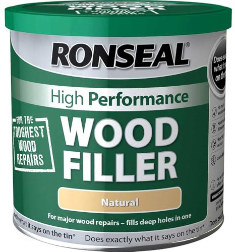 Ronseal HPWFN37Kg 3.7Kg High Performance Wood Filler - Natural | Supplied in a resealable tub for controlled storage, reduced contamination and repeated application during repair work.