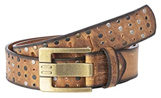 Red Bridge Herren Gürtel Ledergürtel Breiter Nietengürtel Cowboy Western Nieten RB9101 (100, Braun (Tobacco Brown))