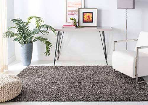 SAFAVIEH Area Rug 3x5 - Athens Shag Collection - Dark Grey, Non-Shedding & Easy to Clean, Ideal for Living Room, Bedroom, Dining Space (SGA119C)