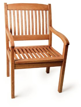 Gartensessel Gartenstuhl Maracaibo, Eukalyptus Holz braun geölt, mit Armlehnen, FSC®-Zertifiziert, Outdoor