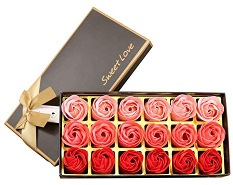 18PCS Soap Rose Flower - Flora Scented Soap Rose Flower - Plant Essential Oil Soap, Gift for Anniversary/Birthday/Wedding/Valentine’s Day Box