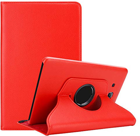 Cadorabo Coque Tablette pour Samsung Galaxy Tab A 2016 (7.0 Zoll) SM-T280N en Rouge Pavot – Housse Protection en Style Livre sans Auto Wake Up avec Stand Horizontal et Fermeture de Bande Élastique