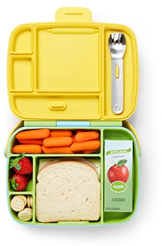 Munchkin Boîte à Lunch Bento pour Bébé & Tout-Petit |Boîte à Lunch avec Sections Divisées |Boîte à Lunch Bébé & Enfants |Contenant Alimentaire à 5 Compartiments |Boîte à Déjeuner & Couverts |Vert
