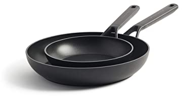 KitchenAid Classic Forged 3-Layer German Engineered Non-Stick 2-Piece Frying Pan Skillet Set, 20 cm and 28 cm, Induction, Oven Safe, Black