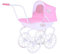 Knorrtoys 63602 - Puppenwagen Classic pram - Rose/White/Princess