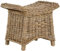 Korb-Outlet Fußhocker mit geschwungener Ablage, Stabiler Sitzhocker/Schemel/Hocker aus echtem Rattan (Grau Natur)