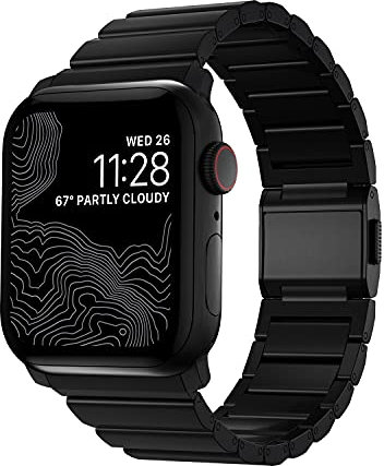 NOMAD Correa de reloj de titanio para Apple Watch 49/45/44/42 mm, color negro
