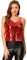 Allegra K Damen Festliches Oberteil Glitzer Top Spaghetti Party Club Camisole Pailletten Shirt Rot L