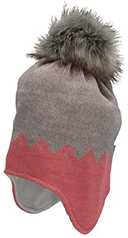 Sterntaler Baby Mädchen Mütze Baby Inka Mütze zweifarbig - Mütze Baby - Strick aus Wollmischung, gefüttert mit Baumwollfleece - rosa, 51