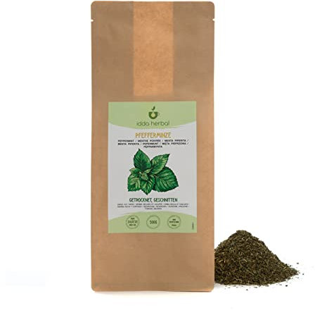 Infusión de Menta (500g), Té Suelto de Hierbas de Menta, Hojas de Menta Secas y Cortadas, 100% Naturales y Puras para Preparar Té de Hierbas, Té de Menta, Infusión de Hierbas