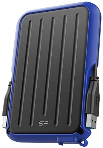 Silicon Power Armor A66 1 TB robuste externe Festplatte, militärische Qualität, stoßfest, wasserdicht, USB 3.0, tragbare HDD für Desktop, Laptop, PC, Mac, Computer, Blau