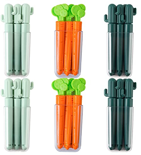 Clips für Tüten, Verschlussklammern, 30 Stück Karotte Lebensmittel Verschlussclips, Kaktus Verschlussclips, Luftdichtes Aufbewahren und Einfrieren Mit 6 Aufbewahrungsboxen (Stil 7,11.5*2.5cm)