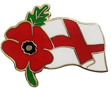 Red Poppy England Flag Badges Pins Brooch Lest We Forget Remembrance Day Veteran Solider