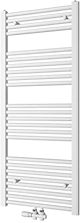 S'AFIELINA Badheizkörper 1200x500 mm Handtuchheizkörper Mittelanschluss Handtuchwärmer Heizkörper für bad 513 Watt, Weiß