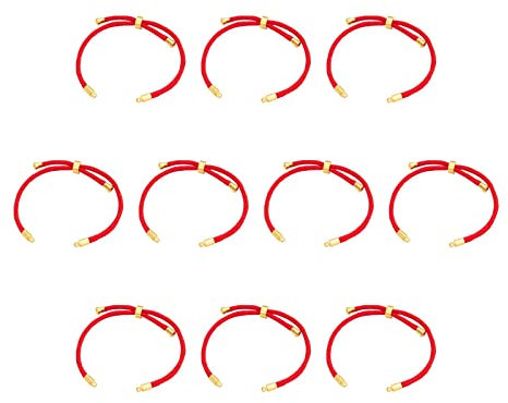 MagiDeal 10x Fabrication de Bracelets à Cordon torsadé, élégants Bracelets coulissants réglables pour la Fabrication de Bijoux, Auréat Rouge