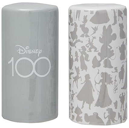 Enesco Disney Ceramics 100th Anniversary Silhouettes Salt and Pepper Shaker Set, 3.5 Inch, Multicolor