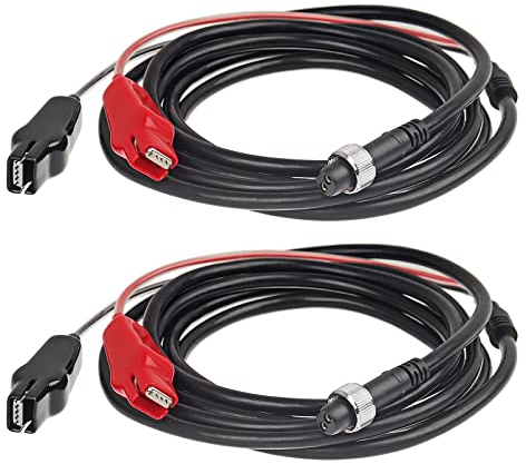 Lot de 2 câbles d'alimentation pour moulinet de pêche électrique de 3 m, câble d'alimentation reliant la batterie à la bobine, compatible avec Daiwa Tanacom 1000 750 500, Seaborg 500MJ, Leobritz,