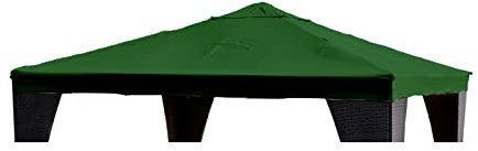 Koem Telo Top Copertura di Ricambio per Gazebo Legno in Poliestere Verde con Airvent Arredo Giardino (3x4 Mt)