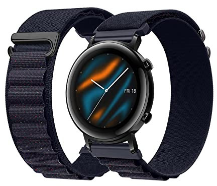 MBAFIT Armband für Huawei Watch GT2 42mm Band Elastisch Weiches Nylon Textile Sport G-Haken Sportarmband mit Huawei Watch GT 2 42mm Atmungsaktiv Uhrenarmbänder mit Huawei Watch GT2 42mm (P,GT2 42mm)