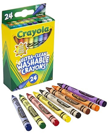 Crayola® Crayons lavables ultra propres, 16,5 cm, couleurs assorties, lot de 24 crayons