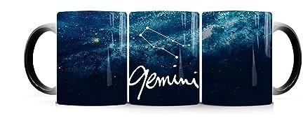 COHOSO Keramikbecher mit 12 Sternzeichen in kreativem Design - Für Kaffeeliebhaber und Astrologen (Zwillinge,9,6x8,2cm)