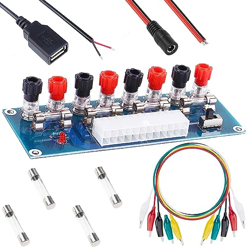 Youmile Placa de transferencia XH-M229 ATX, módulo de alimentación de fuente de PC de escritorio, Terminal de salida de 3,3 V, 5V, 12V, 24 pines precisos con kit de cable de fusible de 20A