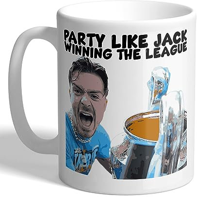 I Love Mugs - Party Like Jack Winning The League - Grealish - Manchester, England Footballer - Mug, Ceramic, 11fl.oz.