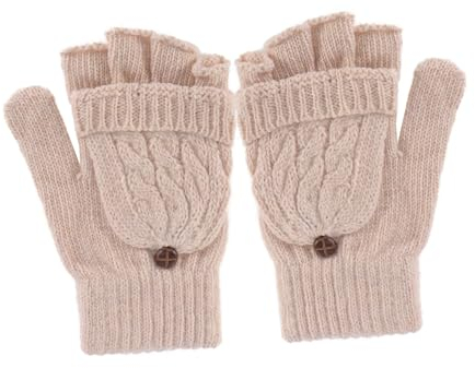WRITWAA Touchscreen-handschuhe Für Den Winter Studenten Winterhandschuh Im Freien Winter Flip Handschuhe Fäustlinge Wolle Warme Strickhandschuhe Wollhandschuhe Kleidung Mann Fingerlos