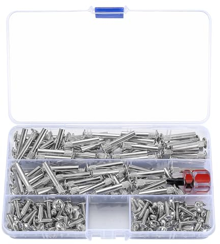 150 Stück M4 Verbindungsschrauben(75 x Möbelschrauben, 75 x Hülsenschrauben), Möbelverbinder Schrauben Schrankverbinder 31-40 mm Stahl vernickelt für Möbeln, Schränken, Schränken, Holzbrettern