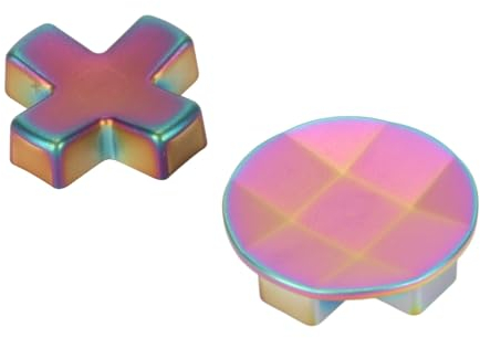 Annadue 2 Stück Metallische Silberne Magnetische Edelstahl-D-Pads, für One Elite (Modell 1698), für One Elite Series 2, Ersatzteile Richtungspad-Tasten-Kits (Colorful)