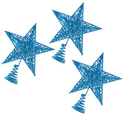 PRETYZOOM 3st Topper-projektor Feiertagsdekorationen Baumkrone Mit Goldenem Stern Goldene Weihnachtsbaumspitze Baumwipfel-Stern-Ornament Stern Baumspitze Metall Sterndekor Geschenk Einfach