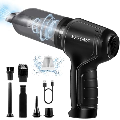 SYTUNG Mini Handstaubsauger Akku 19000Pa Kabelloser Handsauger Akkusauger 3 in 1 Multifunktionale bürstenlose Motoren Einstellbare Leistung